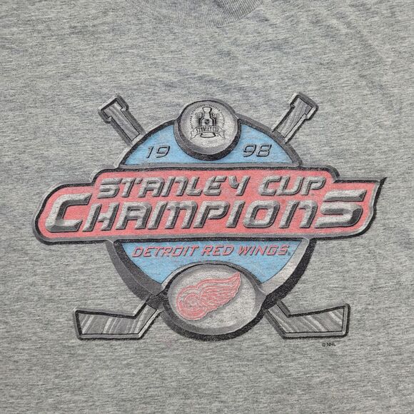 Vintage 1998 Detroit Red-Wings Shirt XL 24x28 Stanley-Cup Distressed - Picture 14 of 16